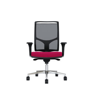 Bürodrehstuhl Zed | Schwarzes Kunststoff | 4D Armlehnen | Fußkreuz und Armlehnen aus Aluminium