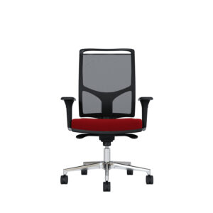 Bürodrehstuhl Zed | Schwarzes Kunststoff | 4D Armlehnen | Fußkreuz und Armlehnen aus Aluminium