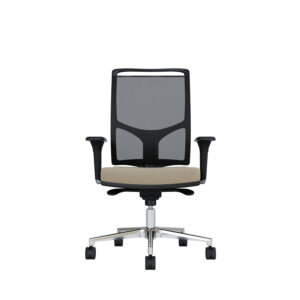 Bürodrehstuhl Zed | Schwarzes Kunststoff | 4D Armlehnen | Fußkreuz und Armlehnen aus Aluminium