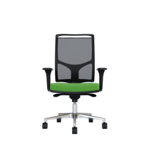 Bürodrehstuhl Zed | Schwarzes Kunststoff | Höhenverstellbare Armlehnen | Fußkreuz und Armlehnen aus Aluminium