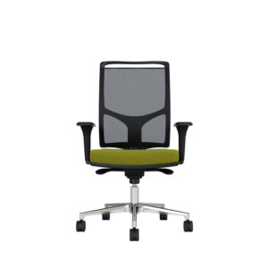 Bürodrehstuhl Zed | Schwarzes Kunststoff | Höhenverstellbare Armlehnen | Fußkreuz und Armlehnen aus Aluminium