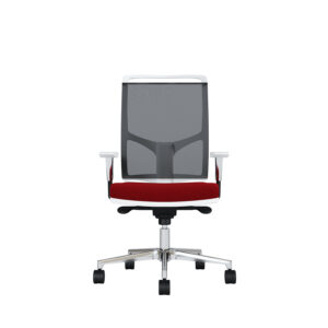 Bürodrehstuhl Zed | Weißes Kunststoff | Höhenverstellbare Armlehnen | Fußkreuz und Armlehnen aus Aluminium