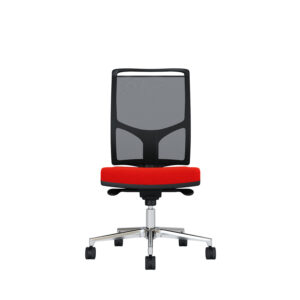 Bürodrehstuhl Zed | Schwarzes Kunststoff | Ohne Armlehnen | Fußkreuz aus Aluminium