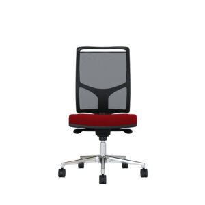 Bürodrehstuhl Zed | Schwarzes Kunststoff | Ohne Armlehnen | Fußkreuz aus Aluminium