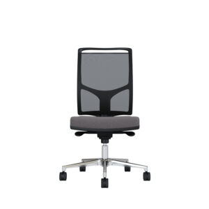 Bürodrehstuhl Zed | Schwarzes Kunststoff | Ohne Armlehnen | Fußkreuz aus Aluminium