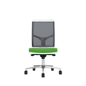 Bürodrehstuhl Zed | Weißes Kunststoff | Ohne Armlehnen | Fußkreuz aus Aluminium