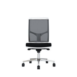 Bürodrehstuhl Zed | Weißes Kunststoff | Ohne Armlehnen | Fußkreuz aus Aluminium