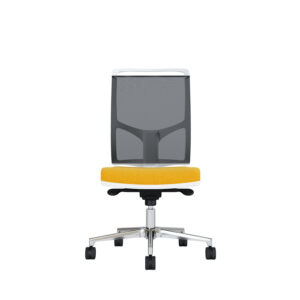 Bürodrehstuhl Zed | Weißes Kunststoff | Ohne Armlehnen | Fußkreuz aus Aluminium