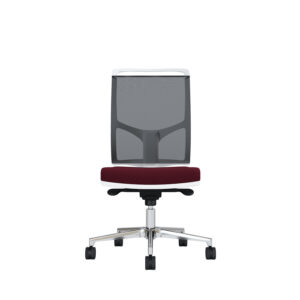 Bürodrehstuhl Zed | Weißes Kunststoff | Ohne Armlehnen | Fußkreuz aus Aluminium