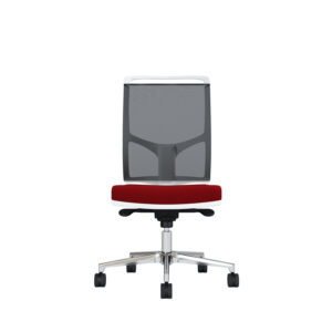 Bürodrehstuhl Zed | Weißes Kunststoff | Ohne Armlehnen | Fußkreuz aus Aluminium