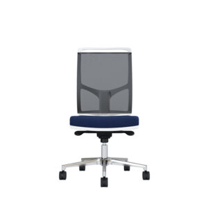 Bürodrehstuhl Zed | Weißes Kunststoff | Ohne Armlehnen | Fußkreuz aus Aluminium