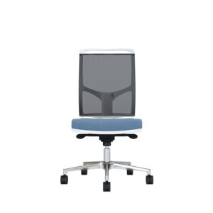 Bürodrehstuhl Zed | Weißes Kunststoff | Ohne Armlehnen | Fußkreuz aus Aluminium