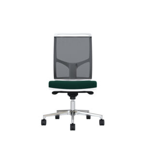 Bürodrehstuhl Zed | Weißes Kunststoff | Ohne Armlehnen | Fußkreuz aus Aluminium