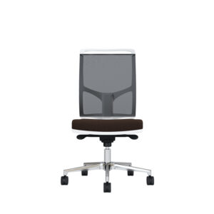 Bürodrehstuhl Zed | Weißes Kunststoff | Ohne Armlehnen | Fußkreuz aus Aluminium