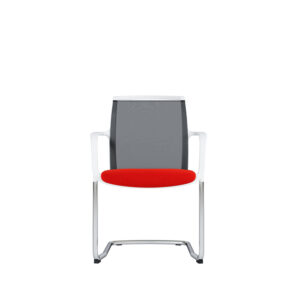 Besucherstuhl Zed | Verchromtes Freischwingergestell | Weißer Kunststoff