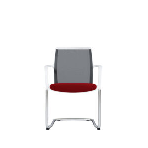 Besucherstuhl Zed | Verchromtes Freischwingergestell | Weißer Kunststoff