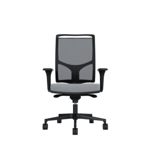 Bürodrehstuhl Zed | Schwarzes Kunststoff | 4D Armlehnen | Fußkreuz und Armlehnen aus Kunststoff