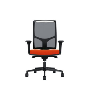 Bürodrehstuhl Zed | Schwarzes Kunststoff | 4D Armlehnen | Fußkreuz und Armlehnen aus Kunststoff