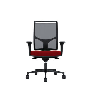 Bürodrehstuhl Zed | Schwarzes Kunststoff | 4D Armlehnen | Fußkreuz und Armlehnen aus Kunststoff