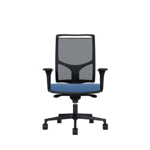 Bürodrehstuhl Zed | Schwarzes Kunststoff | 4D Armlehnen | Fußkreuz und Armlehnen aus Kunststoff