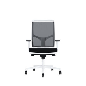 Bürodrehstuhl Zed | Weißes Kunststoff | 4D Armlehnen | Fußkreuz und Armlehnen aus Kunststoff