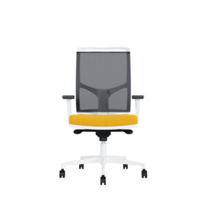 Bürodrehstuhl Zed | Weißes Kunststoff | 4D Armlehnen | Fußkreuz und Armlehnen aus Kunststoff