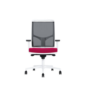 Bürodrehstuhl Zed | Weißes Kunststoff | 4D Armlehnen | Fußkreuz und Armlehnen aus Kunststoff