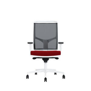 Bürodrehstuhl Zed | Weißes Kunststoff | 4D Armlehnen | Fußkreuz und Armlehnen aus Kunststoff