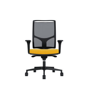 Bürodrehstuhl Zed | Schwarzes Kunststoff | Höhenverstellbare Armlehnen | Fußkreuz und Armlehnen aus Kunststoff