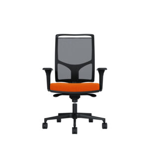 Bürodrehstuhl Zed | Schwarzes Kunststoff | Höhenverstellbare Armlehnen | Fußkreuz und Armlehnen aus Kunststoff