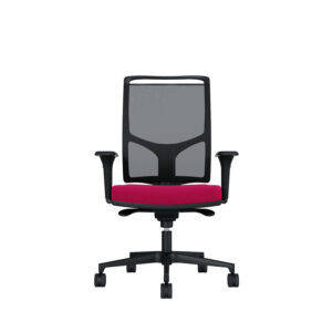 Bürodrehstuhl Zed | Schwarzes Kunststoff | Höhenverstellbare Armlehnen | Fußkreuz und Armlehnen aus Kunststoff