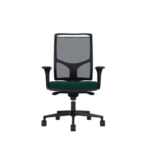 Bürodrehstuhl Zed | Schwarzes Kunststoff | Höhenverstellbare Armlehnen | Fußkreuz und Armlehnen aus Kunststoff