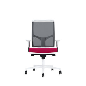 Bürodrehstuhl Zed | Weißes Kunststoff | Höhenverstellbare Armlehnen | Fußkreuz und Armlehnen aus Kunststoff