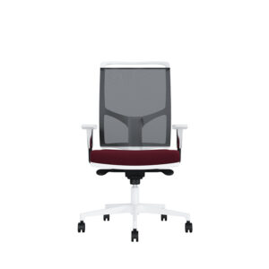 Bürodrehstuhl Zed | Weißes Kunststoff | Höhenverstellbare Armlehnen | Fußkreuz und Armlehnen aus Kunststoff