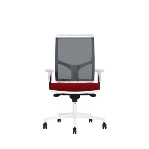 Bürodrehstuhl Zed | Weißes Kunststoff | Höhenverstellbare Armlehnen | Fußkreuz und Armlehnen aus Kunststoff