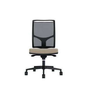 Bürodrehstuhl Zed | Schwarzes Kunststoff | Ohne Armlehnen | Fußkreuz aus Kunststoff