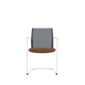 Besucherstuhl Zed | Weiß pulverbeschichtetes Freischwingergestell | Weißer Kunststoff